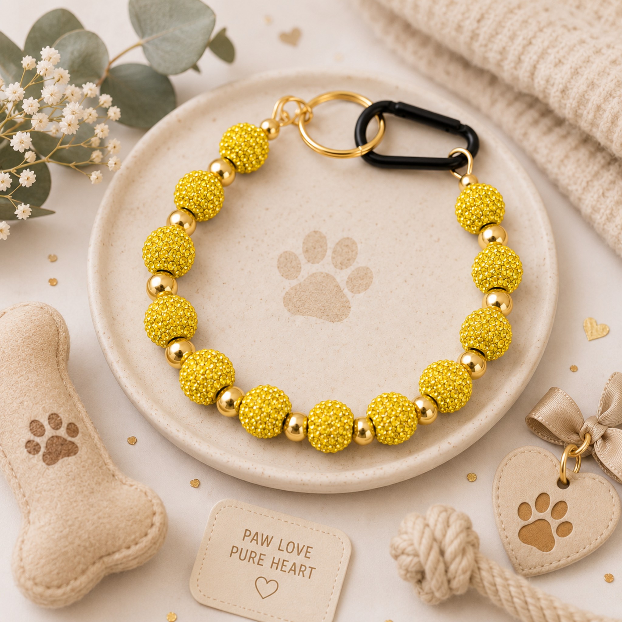 Collana per Cani "Sparkling Pearl" – Perle e Brillantini 8mm